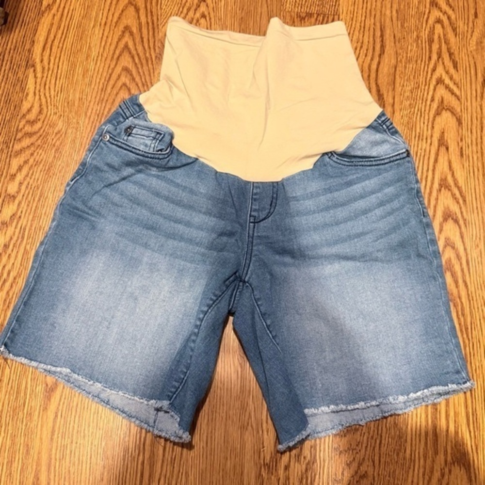 Indigo Blue High Waist Tan and Blue Shorts size M